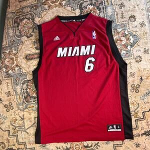 Miami Heat Adidas Jersey Lebron James #6 Size XL